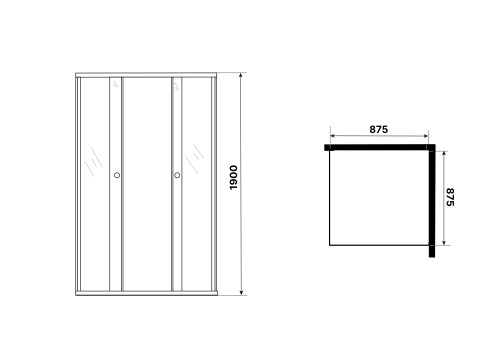 Душевой уголок Niagara Eco NG-1009-14QT 89х89 стекло тонированное профиль черный матовый без поддона - фото 5