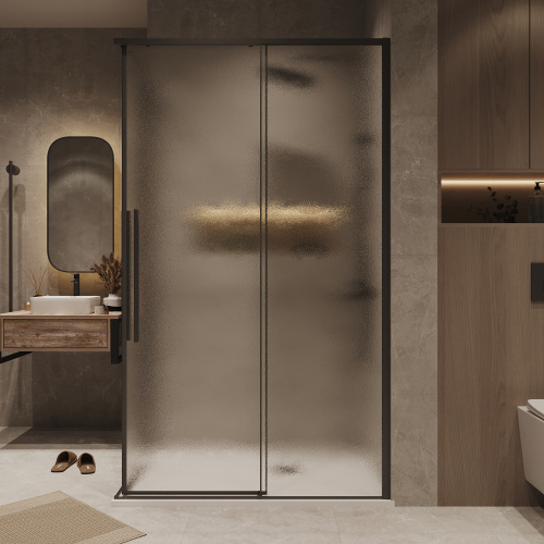 Душевой уголок Grossman Galaxy 300.K33.01.1110.21.02 110х100 стекло прозрачное профиль черный матовый без поддона - фото 5