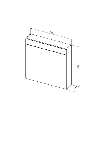 Зеркало-шкаф De Aqua Эколь 00186495 75х17х75 подвесной - фото 3