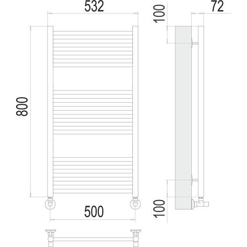 Полотенцесушитель Terminus 4670078529312 53х80 водяной хром - фото 3