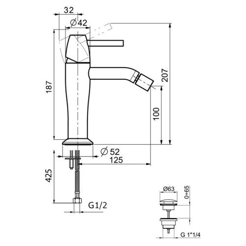 Смеситель Webert Opera Moderna OE840102560 на биде черный - фото 3