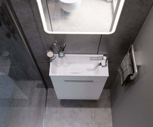 Раковина из литьевого мрамора Uperwood Modul 2911020337 50х21 полувстраиваемая цвет белый - фото 4