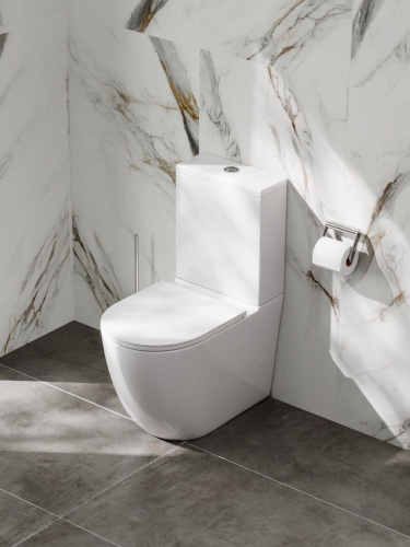 Унитаз напольный с бачком Teymi Lina T40115 белый с сиденьем микролифт безободковый смыв торнадо - фото 3