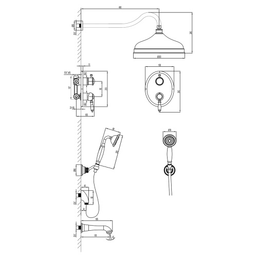 Душевая система LeMark Villa LM4822B уц встраиваемая в стену (повреждена упаковка) - фото 3