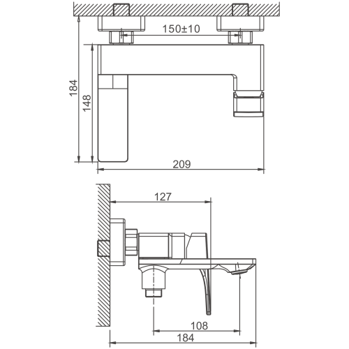 Смеситель для ванны и душа BELZ B60709 настенный хром - фото 2