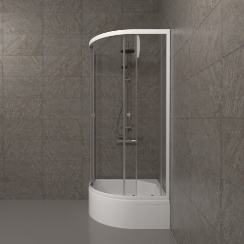 Душевой уголок Тритон Ультра Щ0000061812 90х90 стекло прозрачное профиль белый с поддоном - фото 5