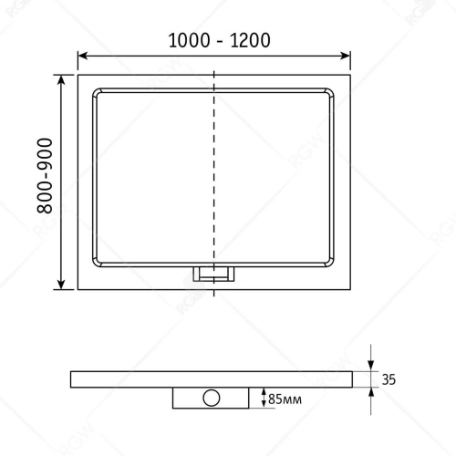 Душевой поддон RGW GWS 03150292-01 90х120 искусственный мрамор белый - фото 2