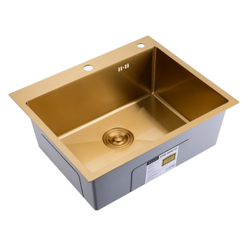 Кухонная мойка Splenka S702.6050.03 60х50 цвет золотой сатин поверхность матовая - фото 2
