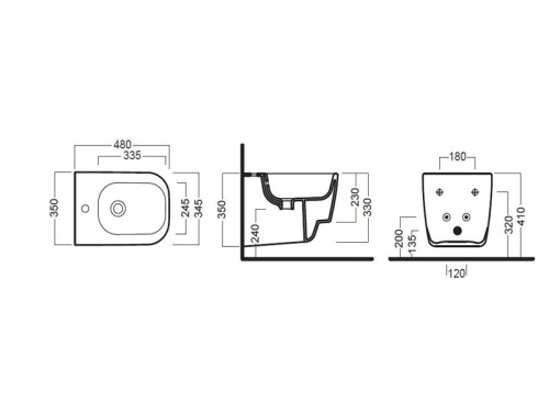 Биде Hatria FUSION 48 YXJ801 подвесное - фото 2