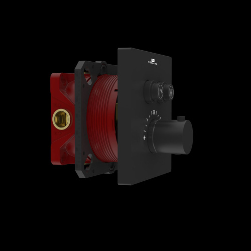 Смеситель для душа Vincea VSCV-321TMB встраиваемый в стену черный матовый с термостатом - фото 2