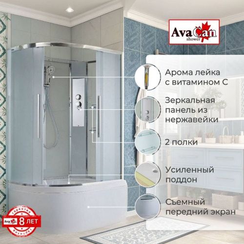 Душевая кабина AvaCan EM EM5912RN 120х90 асимметричная без крыши ориентация правая - фото 2