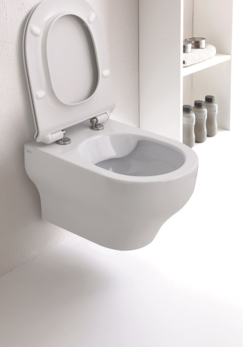 Чаша унитаза подвесная Olympia Clear CLE1202R13 цвет черный глянцевый без сиденья безободковая - фото 3