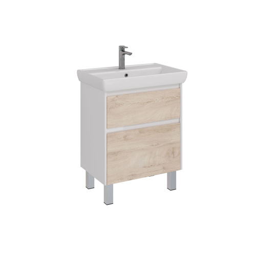 Тумба под раковину LeMark Combi LM03C70T-dub 64х44х65 напольная/подвесная цвет дуб канти/белый - фото 5