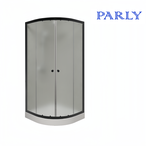 Душевой уголок Parly ZF81B 80х80 стекло матовое профиль черный с поддоном - фото 3