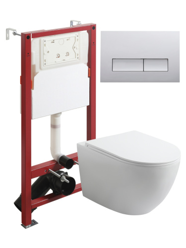 Комплект унитаз с инсталляцией и клавишей смыва Agger ATI07150+APB200 - фото 2