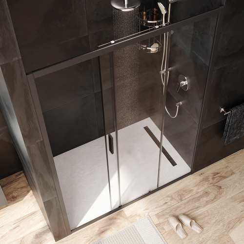 Душевая дверь Am.Pm Gem W90G-140-1-195BT 140х195 стекло прозрачное профиль черный - фото 3