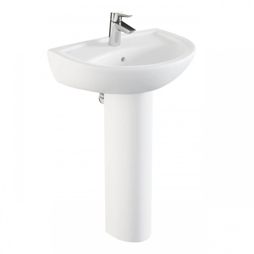 Раковина из сантехнического фарфора Vitra FIT 6894B099-1776 55х41 подвесная цвет белый 1 отверстие под смеситель - фото 2