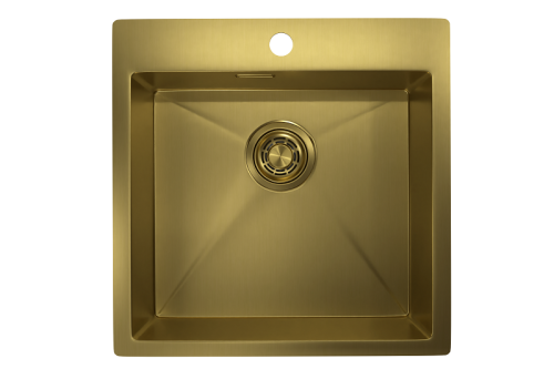 Кухонная мойка Granula 5151, ЗОЛОТО САТИН 51х51 цвет золото сатин поверхность матовая - фото 2
