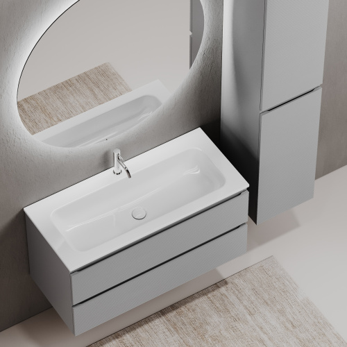 Тумба под раковину Sancos FOLK FL100ES 100х45х50 подвесная цвет серый - фото 5