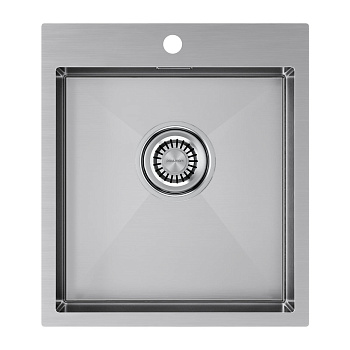 Кухонная мойка Paulmark VELTEN 45 PM804551-BS 45х51 цвет брашированная нержавеющая сталь поверхность матовая