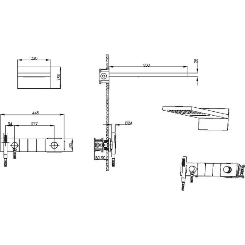 Душевая система Boheme Zodiac 132-MW встраиваемая цвет белый матовый - фото 2