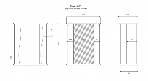 Зеркало-шкаф Misty Зеркала-шкафы Э-Лиа02065-01СвП 65х25х72 подвесной - фото 5