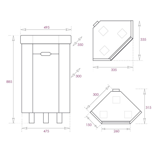 Тумба под раковину Onika Айленд 103501 47х31х68 напольная - фото 2
