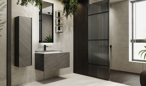 Тумба под раковину Jorno INCLINE Inc.01.90/P/Bet/JR 46х46х90 подвесная цвет серый - фото 2