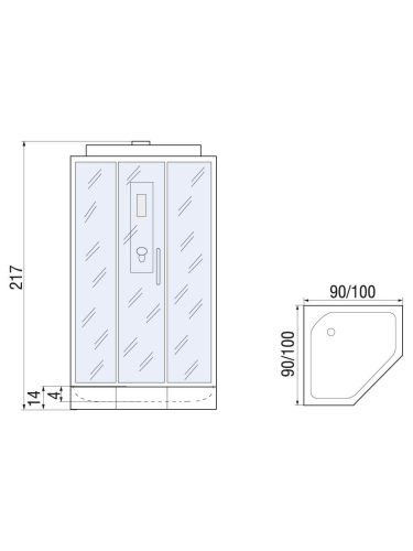 Душевая кабина River PENTA 100 (10000003117) 100х100 пятиугольная с крышей ориентация универсальная - фото 2