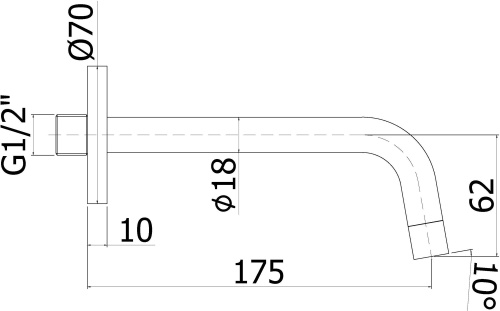 Излив Paffoni Light ZBOC045CR настенный хром - фото 2
