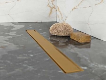 Душевой лоток Plumberia Selection PST IN-TILE PST90OB 90х5 золото