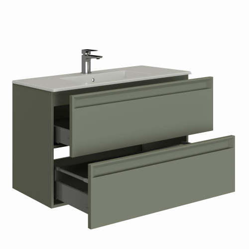 Тумба под раковину Allen Brau Eclipse 2.0 1.E1003.CGM 2.0 100х46х63 подвесная цвет зеленый/серый