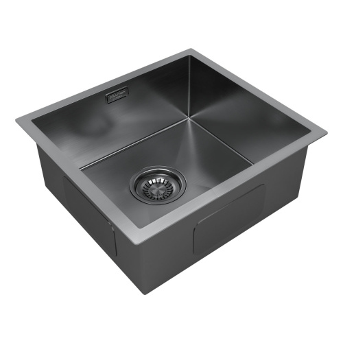 Кухонная мойка Paulmark ALLER 48 UNI PM804844-GM 43х39 цвет вороненая сталь - фото 2