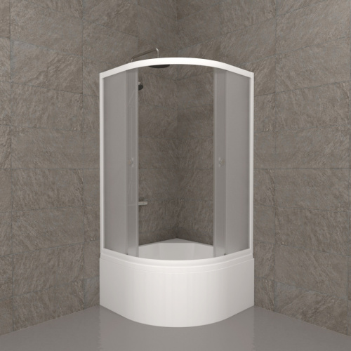 Душевой уголок Тритон Ультра Щ0000065752 90х90 стекло матовое профиль белый с поддоном - фото 4