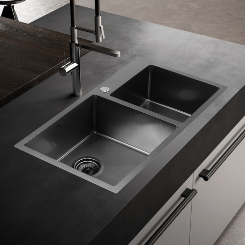 Кухонная мойка Melana ProfLine S7843HB графит 78х43 цвет графит поверхность матовая - фото 3