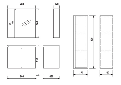 Шкаф-пенал Creavit Verti VE2131.01.VV 35х32х130 подвесной цвет коричневый - фото 2