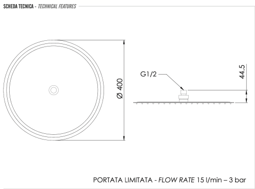 Верхний душ Remer 357UFM40X хром - фото 2