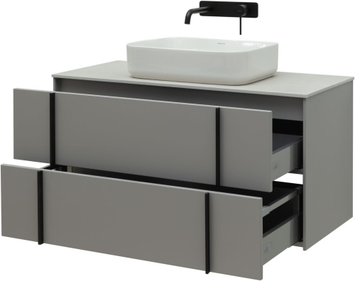 Тумба под раковину Allen Brau Reality 1.32007.PGM 100х46х50 подвесная цвет серый - фото 3