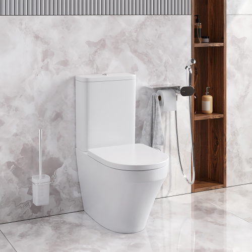 Унитаз напольный с бачком Am.Pm Inspire V2.0 CK50C1704W белый/хром с сиденьем микролифт душевой смыв - фото 3