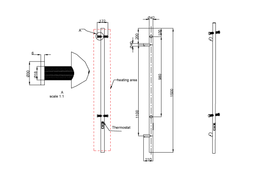 Полотенцесушитель Boheme Uno 726-CB 12х150 электрический медь брашированная - фото 2