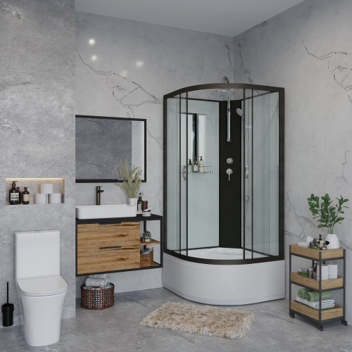 Душевая кабина Niagara Classic 67071414BKT 80х80 четверть круга без крыши ориентация универсальная - фото 3