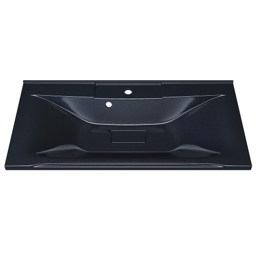 Раковина из литьевого мрамора Uperwood Elen 291120426 90х45 полувстраиваемая цвет черный - фото 4