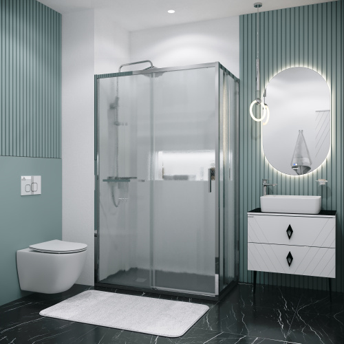 Душевая перегородка Grossman Style 200.K33.05.70.10.02 70х195 стекло текстурное профиль хром глянцевый - фото 3