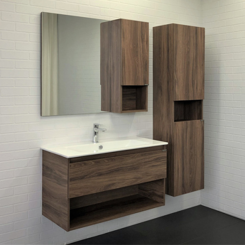 Тумба с раковиной Comforty Бордо 00-00006671CF 91х47х56 подвесная цвет дуб темно-коричневый - фото 5