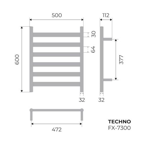 Полотенцесушитель Fixsen FX-7300 50х60 электрический хром - фото 3