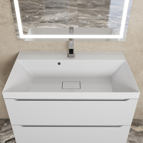 Раковина из литьевого мрамора Uperwood Classic New 291021040 80х45 полувстраиваемая цвет белый - фото 3