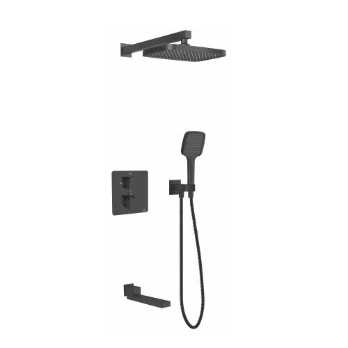 Душевая система Rose R1595H встраиваемая в стену цвет черный с термостатом - фото 2