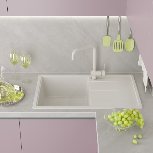 Кухонная мойка Misty Linkor LIN-78х51-03 78х51 цвет белый - фото 2
