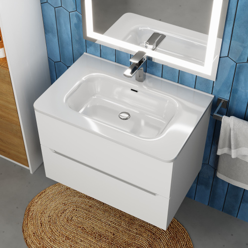 Раковина керамическая Uperwood Monica RMonica80wg 81х46 полувстраиваемая цвет белый - фото 3