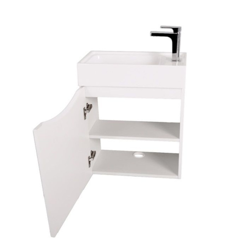 Тумба под раковину Art&Max LIBERTY Liberty-500-1D-SO-BL-L 50х22х50 подвесная цвет белый - фото 3